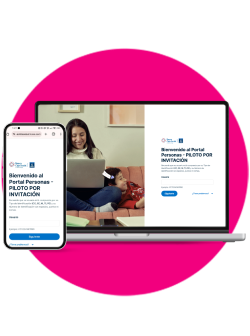 Imagen de un computador y un celular con la nueva visual del portal personas