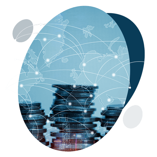 Monedas apiladas representando los giros internaciones que se puede recibir Monedas apiladas representando los giros internaciones que se puede recibir